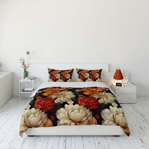 Set husă de pilotă dublă (FR), L'essentiel Maison, FLW_DVT25-27, Multicolor