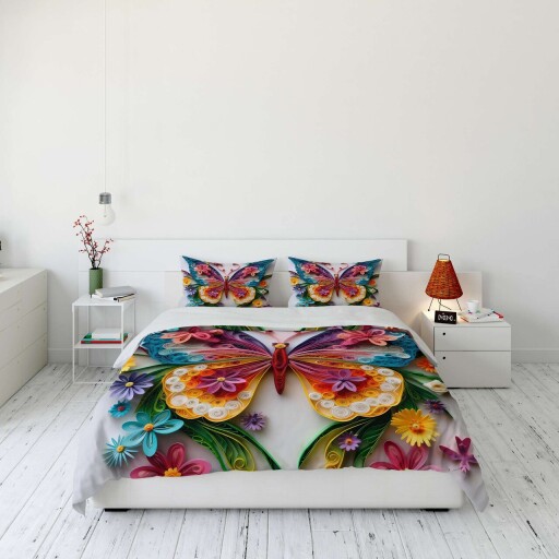 Set husă de pilotă dublă (FR), L'essentiel Maison, FLW_DVT25-38, Multicolor