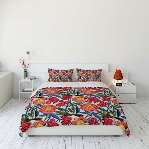 Set husă de pilotă dublă (FR), L'essentiel Maison, FLW_DVT25-39, Multicolor