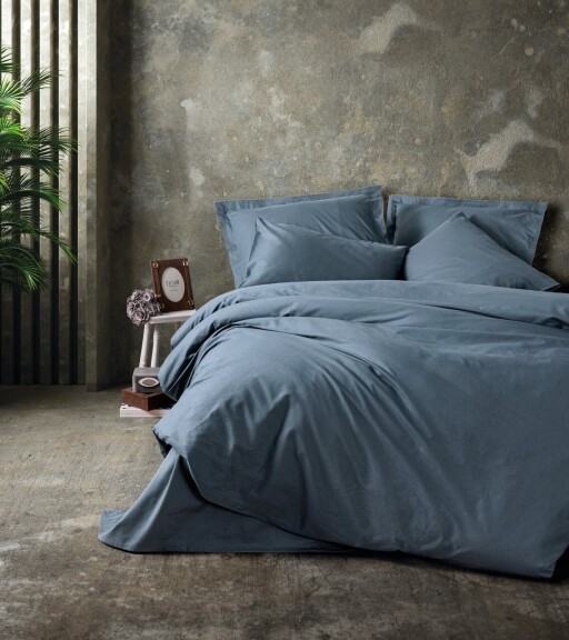 Lenjerie de pat dubla Super King (FR), L'essentiel Maison, Plain, Antracit
