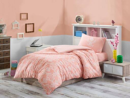 Lenjerie de pat pentru o persoana Single XXL (DE), 2 piese, L'essentiel Maison, Pure, Pulbere / Alb