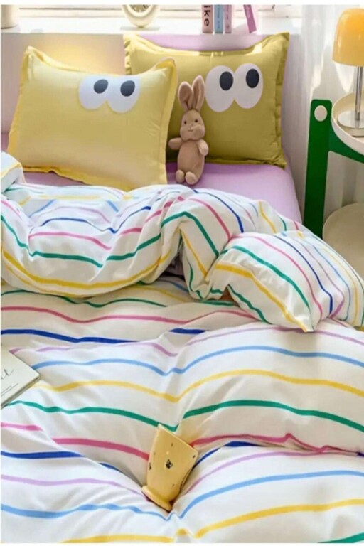 Lenjerie de pat dubla Super King (EU) (IT), 3 piese, L'essentiel Maison, Funny, Galben