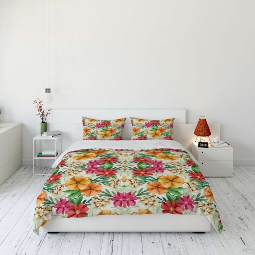 Lenjerie de pat pentru o persoana (DE), 2 piese, L'essentiel Maison, FLW_DVT25-26, Multicolor