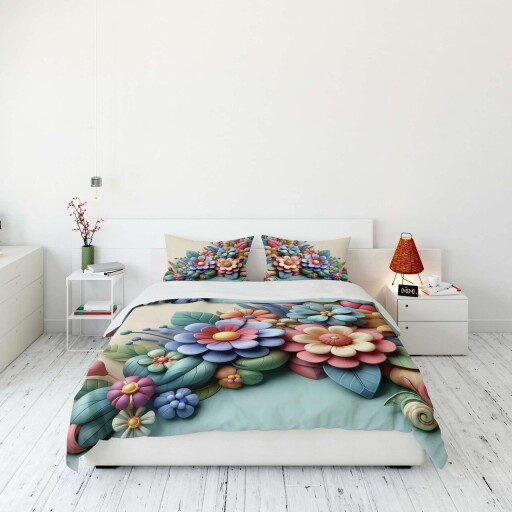Lenjerie de pat pentru o persoana (FR), 2 piese, L'essentiel Maison, FLW_DVT25-2, Multicolor