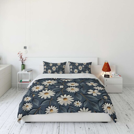 Lenjerie de pat dubla King (FR), 3 piese, L'essentiel Maison, FLW_DVT25-25, Multicolor