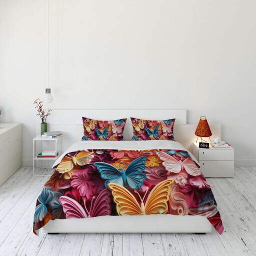 Lenjerie de pat dubla King (FR), 3 piese, L'essentiel Maison, FLW_DVT25-35, Multicolor