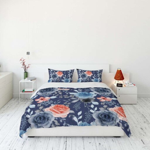 Lenjerie de pat dubla (DE), 3 piese, L'essentiel Maison, FLW_DVT25-9, Multicolor