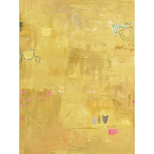 Tablou pictat manual pe pânză 88x118 cm Yellow Petite – Malerifabrikken