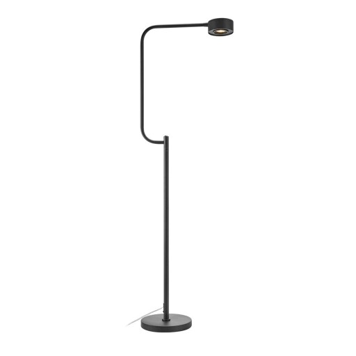 Lampadar negru LED cu intensitate reglabilă cu abajur din metal (înălțime 130 cm) Hugo – Markslöjd