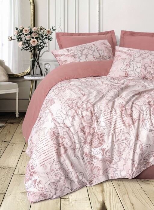 Lenjerie de pat pentru o persoana Single XXL (DE), L'essentiel Maison, Livara, Roz prafuit