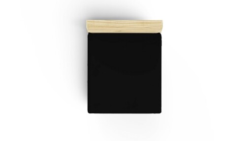 Cearceaf de pat cu elastic Ranforce Single Small (FR), L'essentiel Maison, Black, Negru