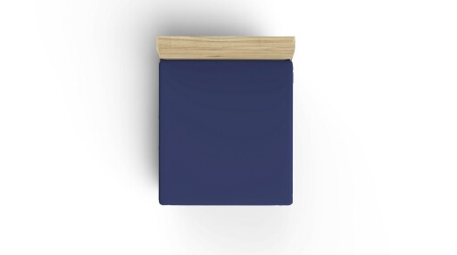 Cearceaf de pat cu elastic Ranforce Double Small (DE), L'essentiel Maison, Sax Blue, Albastru