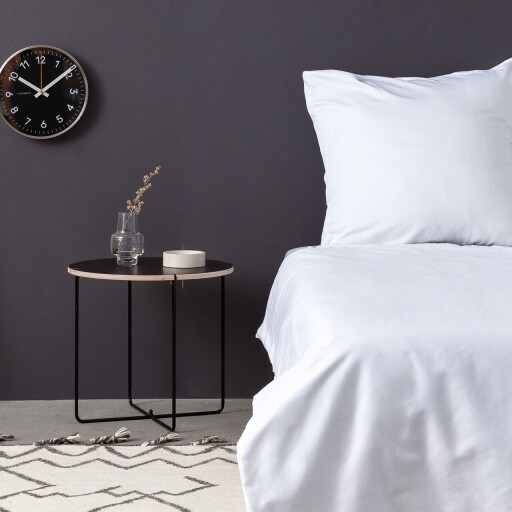 Cearceaf de pat cu elastic Satin Double (FR) (IT) (ES) DE), L'essentiel Maison, De White, Alb