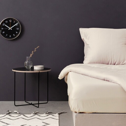 Cearceaf de pat cu elastic Satin Queen (DE), L'essentiel Maison, De Cream, Crem