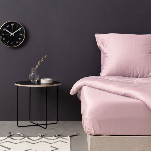 Cearceaf de pat cu elastic Satin Super King (FR) (IT) (ES) DE), L'essentiel Maison, De Light Pink, Roz deschis