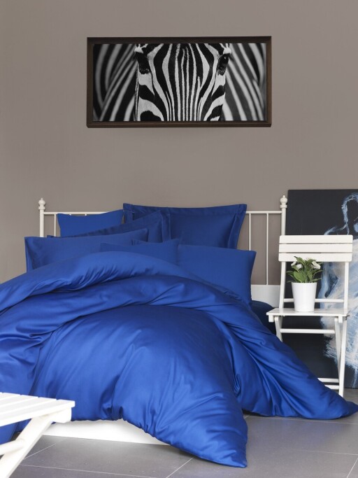 Cearceaf de pat cu elastic Satin Single XL (DE), L'essentiel Maison, De Dark Blue, Albastru inchis