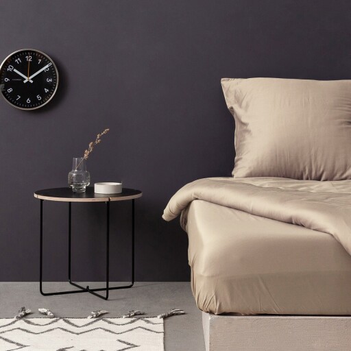 Cearceaf de pat cu elastic Satin Queen XL (DE), L'essentiel Maison, De Beige, Bej