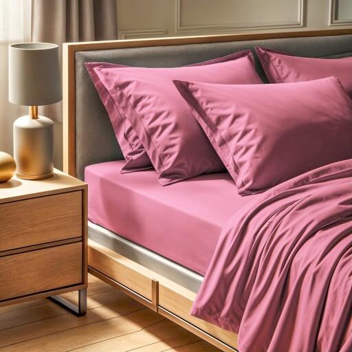 Cearceaf de pat Ranforce Single, L'essentiel Maison, Tonne Rosse, Roz prafuit