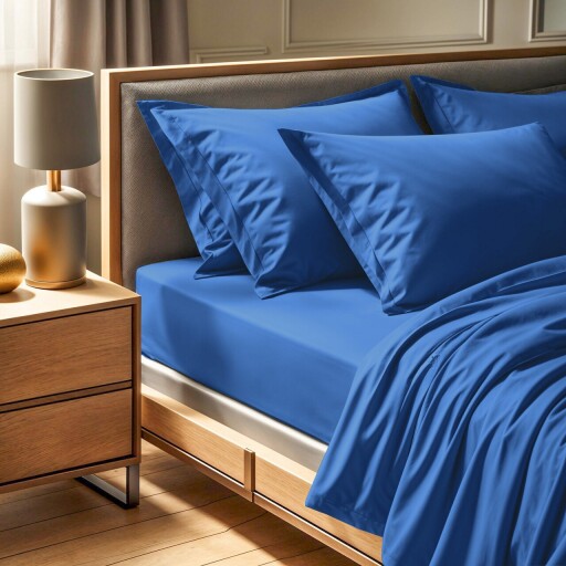 Cearceaf de pat cu elastic Ranforce Single Small (FR), L'essentiel Maison, Tonne Bleue, Albastru