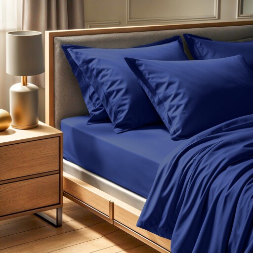 Cearceaf de pat cu elastic Ranforce Single (DE), L'essentiel Maison, Tonne Bleue, Albastru inchis