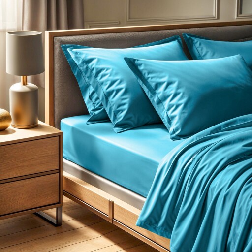 Cearceaf de pat cu elastic Ranforce Single (DE), L'essentiel Maison, Tonne Bleue, Turcoaz