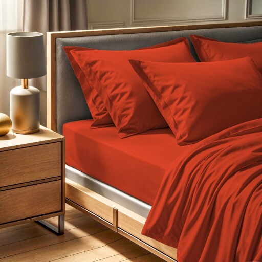 Cearceaf de pat cu elastic Ranforce Single Small (FR), L'essentiel Maison, Tonne Mixte, Caramiziu