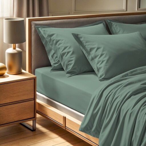 Cearceaf de pat cu elastic Ranforce King (FR) (IT) (ES) (DE), L'essentiel Maison, Tonne Mixte, Verde