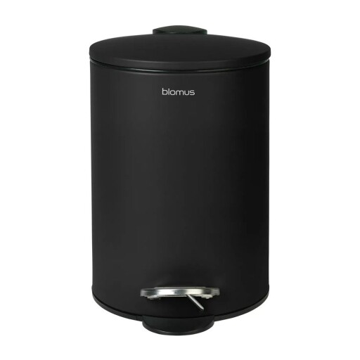 Coș de gunoi negru cu pedală din oțel 3 l Tubo – Blomus