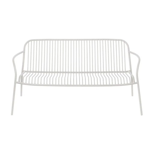 Bancă de grădină gri deschis din metal Yua Wire – Blomus