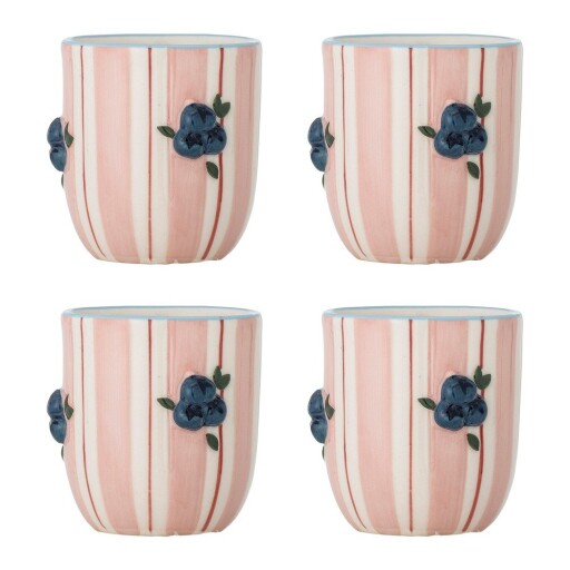 Căni roz 4 buc. pentru cappuccino din ceramică 235 ml Carry – Bloomingville