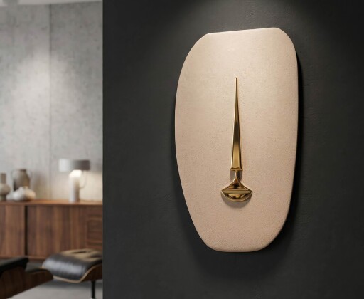 Decoratiune de perete, Mauro Ferretti, Lagos, 25x6.5x39.5 cm, ceramica, maro/auriu