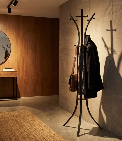 Cuier, Mauro Ferretti, Hang X, 52x183 cm, metal/lemn de stejar, negru/maro