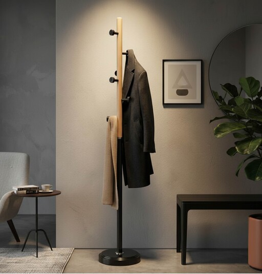Cuier, Mauro Ferretti, Hang Rock, 30x176 cm, metal/lemn de stejar, negru/maro
