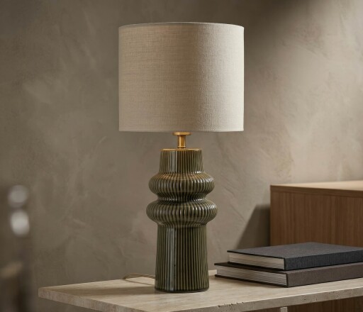 Lampa de masa, Mauro Ferretti, Harmony, 1 x E27, 40W, 30x64.5 cm, ceramica, verde