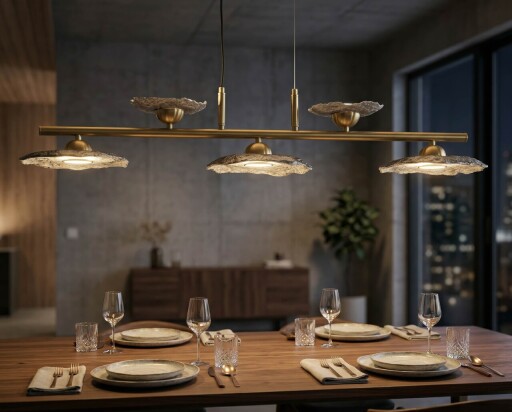 Candelabru, Mauro Ferretti, Emily, 5 x E27, 40W, 100x24x18 cm, fier/sticla, auriu/gri