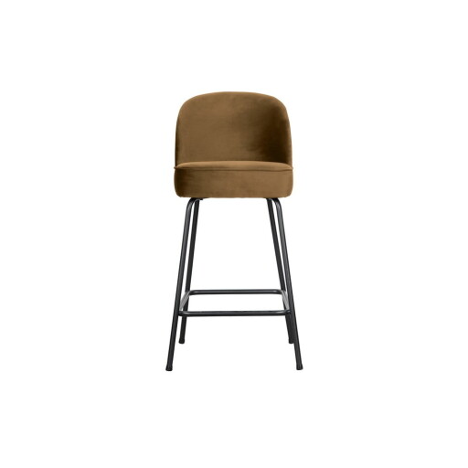 Scaun de bar galben muștar din catifea (înălțime șezut 64 cm) Vogue – WOOOD