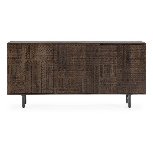Comodă maro închis din lemn de mango 160x75x40 cm Kalai – MOME