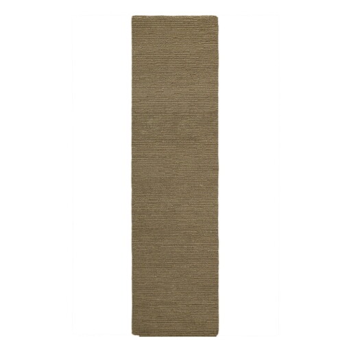 Covor tip traversă kaki țesut manual din lână 80x230 cm Harris Boucle – Flair Rugs