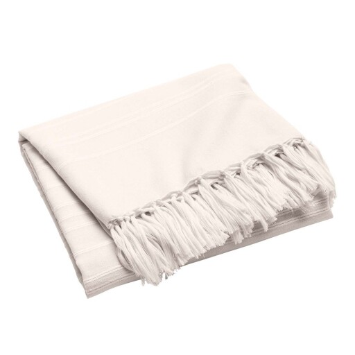 Cuvertură crem din bumbac 125x150 cm Lilia – douceur d'intérieur