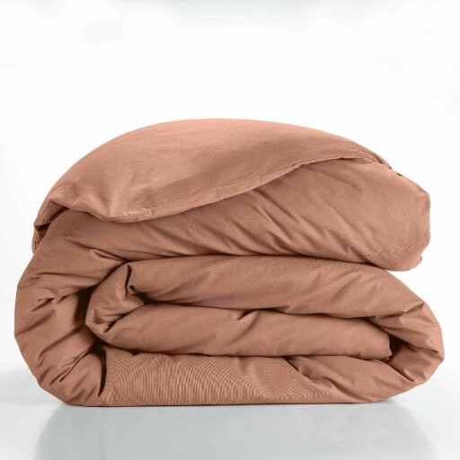 Husă de pilotă somon din bumbac pentru pat dublu/extinsă 240x220 cm Lina – douceur d'intérieur