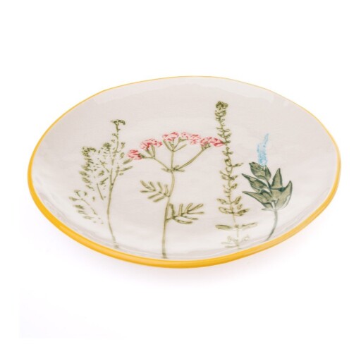 Farfurie albă pentru desert din porțelan ø 21 cm Flower Garden – Dakls
