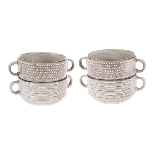 Boluri mici maro deschis 4 buc. pentru supă din ceramică 470 ml – Dakls
