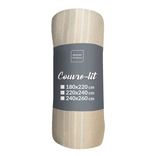Cuvertură bej 240x260 cm Adele – douceur d'intérieur