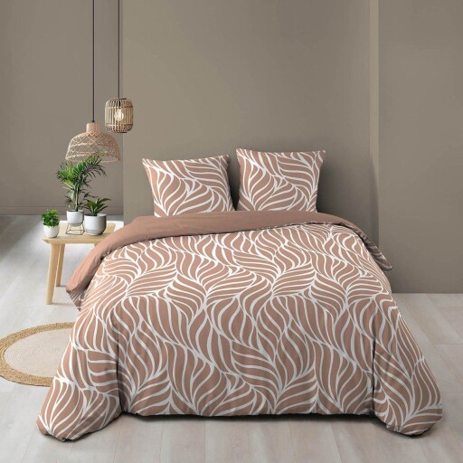 Lenjerie de pat roz prăfuit din bumbac pentru pat dublu/extinsă cu 3 piese 240x220 cm Morgane – douceur d'intérieur