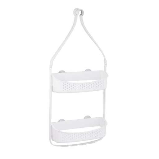 Raft pentru baie alb mat de agățat din plastic Vesper – douceur d'intérieur