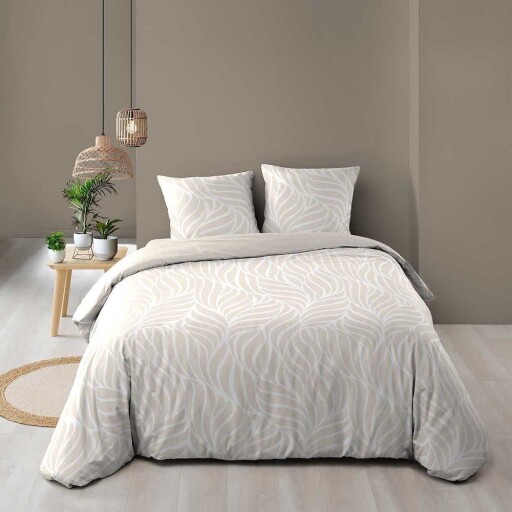 Lenjerie de pat bej din bumbac pentru pat dublu/extinsă cu 3 piese 240x220 cm Morgane – douceur d'intérieur