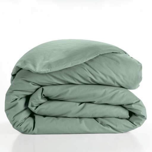 Husă de pilotă verde din bumbac pentru pat dublu/extinsă 240x220 cm Lina – douceur d'intérieur