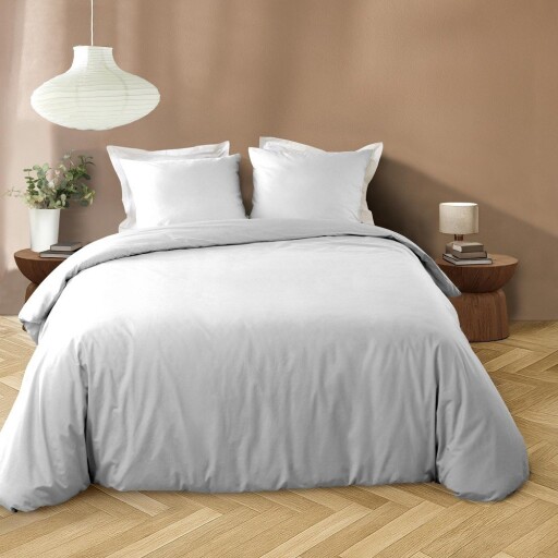 Lenjerie de pat albă din microfibră pentru pat dublu/extinsă cu 3 piese 240x220 cm Liam – douceur d'intérieur
