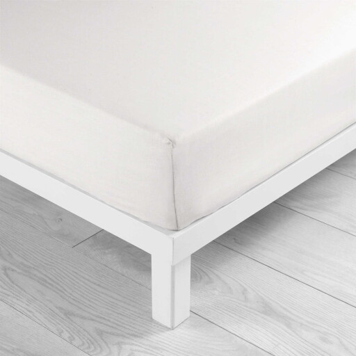 Cearceaf alb din bumbac cu elastic 90x190 cm Lina – douceur d'intérieur