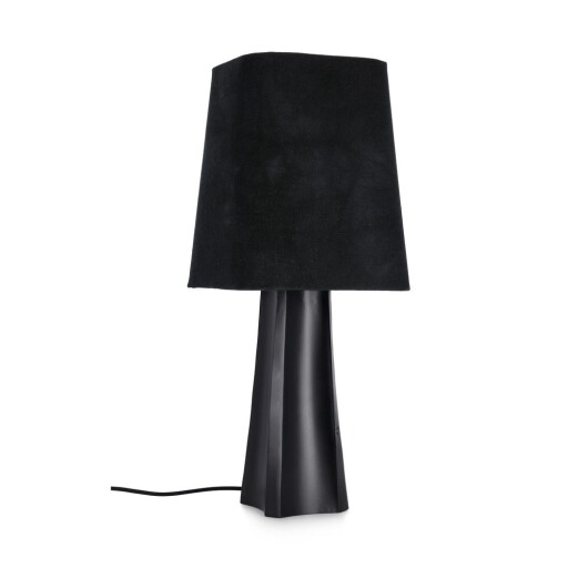Veioză neagră din metal cu abajur textil (înălțime 61 cm) Tripura – Bizzotto